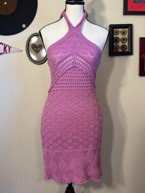 Blush Boutique Crochet Knit Beachy Dress